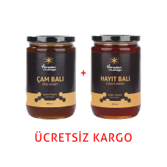 Ham Çam (Salgı) Balı + Ham Hayıt Çiçeği Balı 850 g 2'li Paket