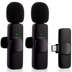Kablosuz Yaka Mikrofonu iphone Uyumlu Youtube Facebook Tiktok Çekimi Bluetooth Mikrofon Tek Mikrofon