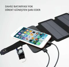 Taşınabilir Güneş Enerji Şarj Paneli Katlanabilir 5V 2.1A USB Telefon Tablet Şarj 5 Tabletli
