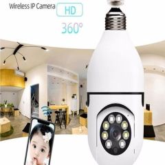 Ampul Kamera Harekete Duyarlı Gece Görüşlü Kablosuz Bebek Izleme Kamerası Güvenlik Akıllı Wifi 360
