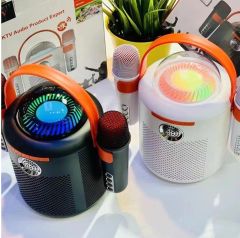 Mikrofonlu Kumandalı Rgb Ledli Taşınabilir Bluetooth Hoparlör Çift Mikrofonlu Süper Güçlü Ses