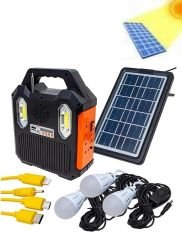 Güneş Enerjili Solar Şarjlı Bluetoothlu Mp3-radyolu Çadır Kamp Aydınlatma Fener Seti