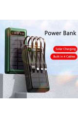 Solar Güneş Enerjili 30.000mah Şarj Powerbank Led Ekran Göstergeli Işıklı