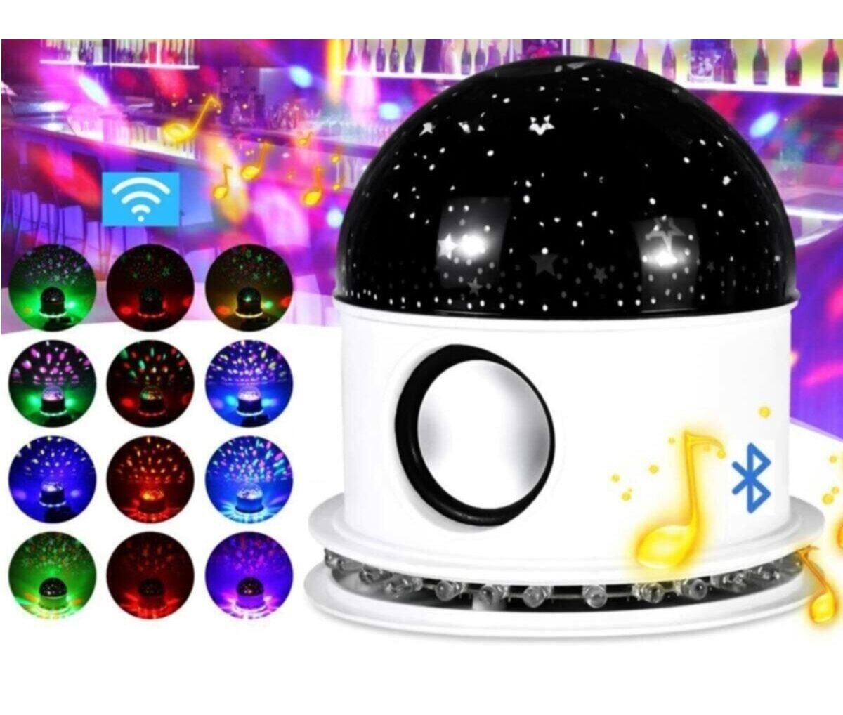 Yıldızlı Projektör Gökyüzü Bluetooth Hoparlör Gece Lambası Parti Eğlence Ses Bombası