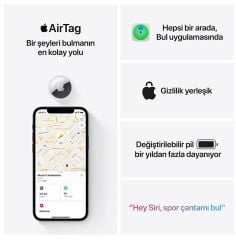 Apple Airtag Akıllı Takip Cihazı Sınırsız Mesafeden Takip Uzun Pil Ömrü