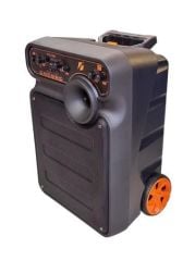 Kablosuz Mikrofonlu Kumandalı Rgb Ledli Taşınabilir Tekerlekli Bluetooth Hoparlör Ses Bombası kts-1590