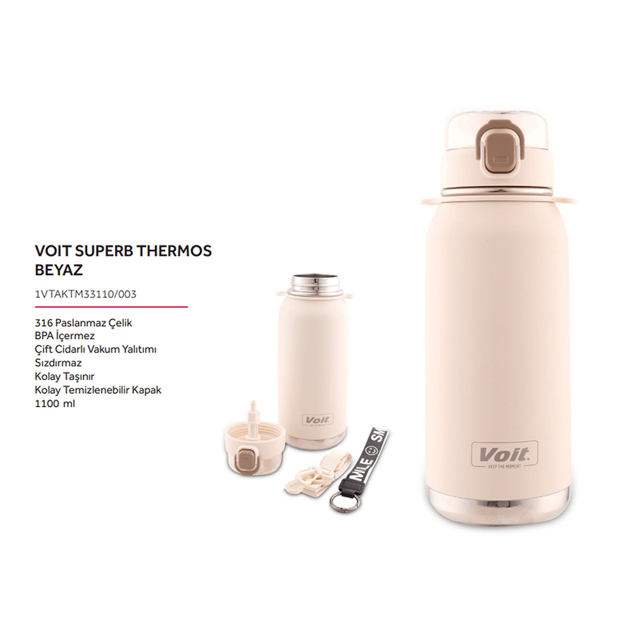 Voit SuperB Termos 1100 ml - Beyaz