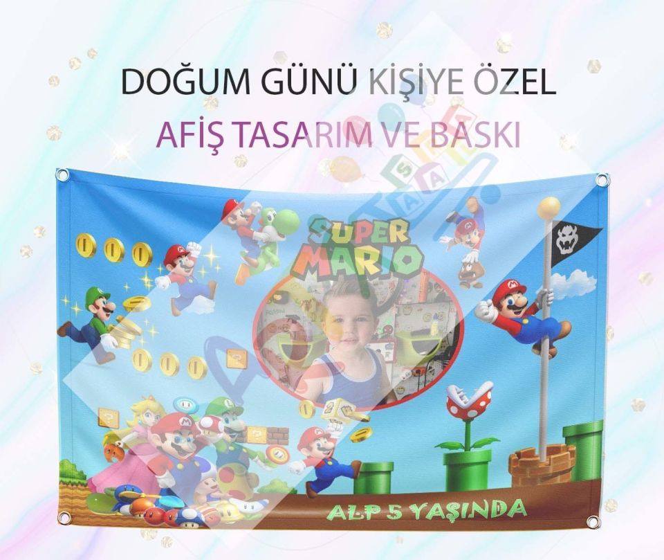 Mario Doğum Günü Afişi