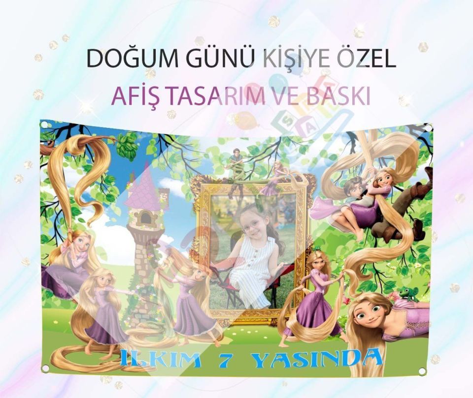 Rapunzel Doğum Günü Afişi