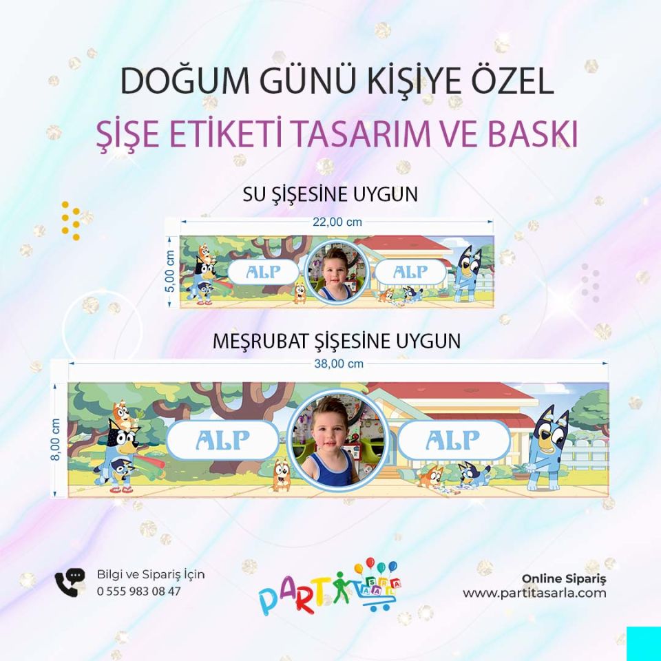 Bluey Şişe Etiketi