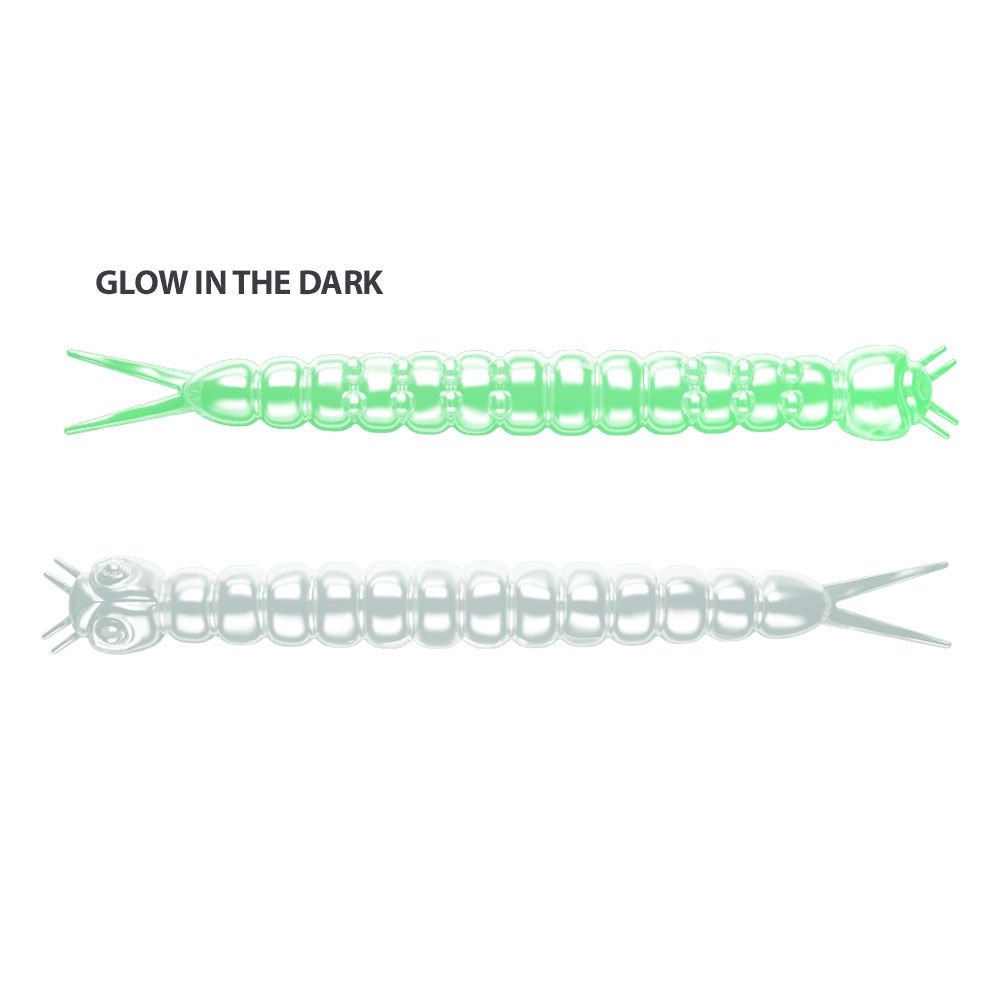 Libra Lures Slight Worm Garlic Suni Yem GLOW UV GREEN - 38MM