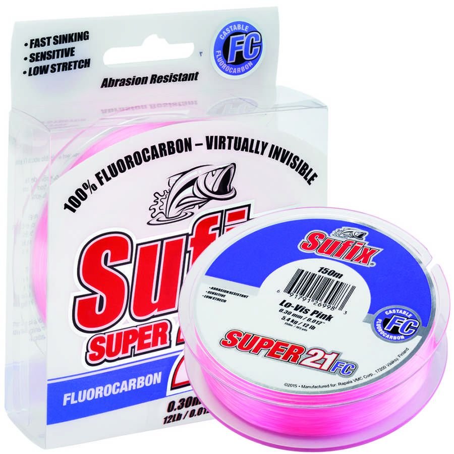 Sufix Süper 21 Fluorocarbon Misina PINK - 0.30MM - 50MT - 7.5KG