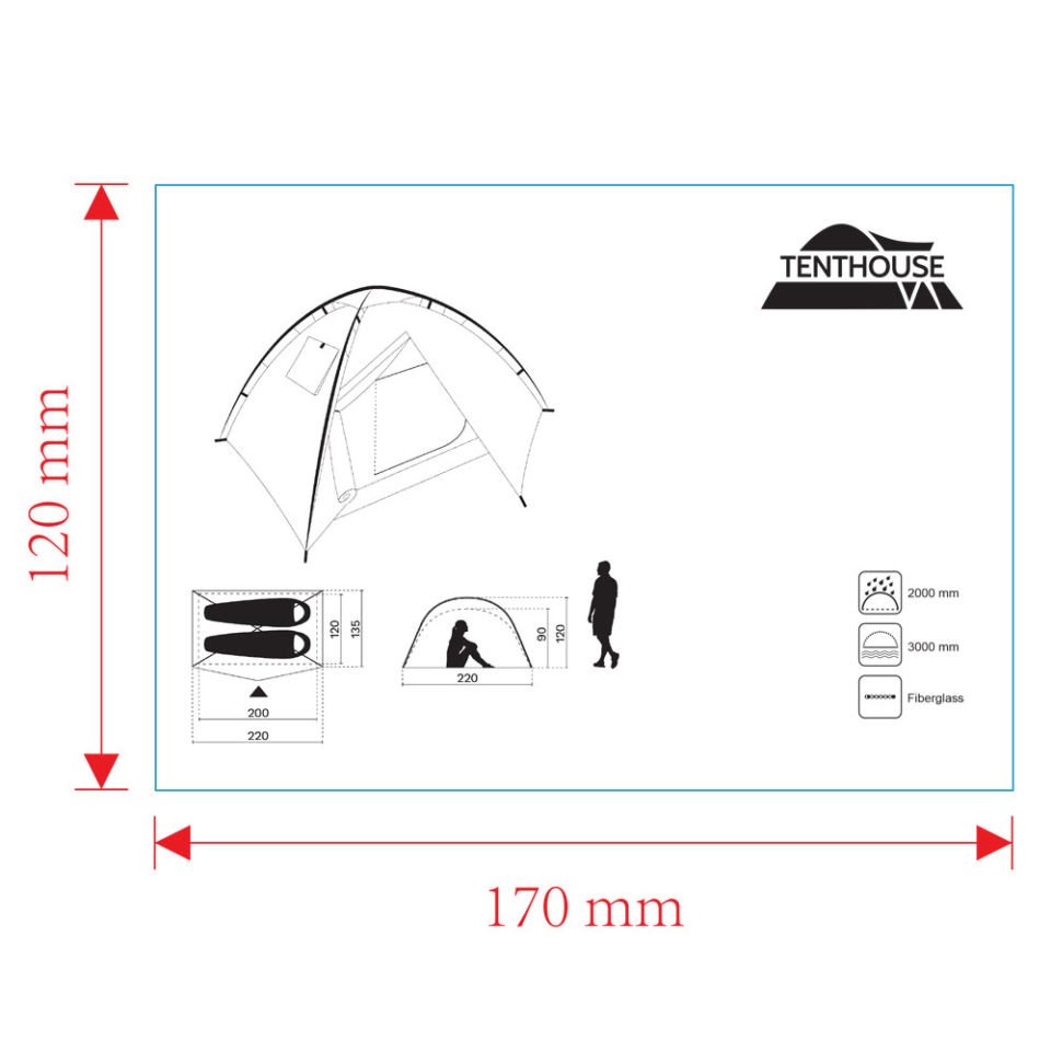 Tenthouse (Auto2) 2 Kişilik Otomatik Çadır (50+145)*240*105 cm