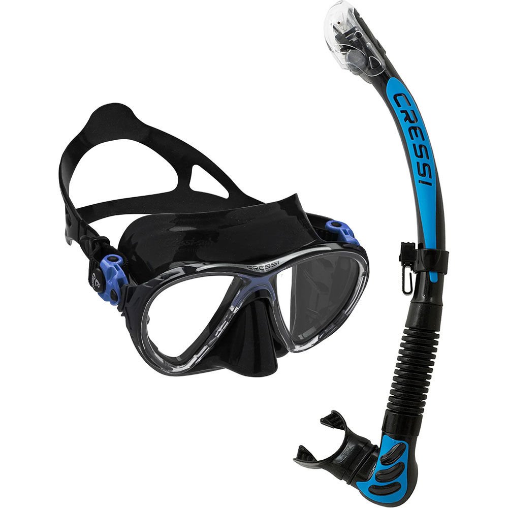Cressi Big Eyes Evolution Maske Alpha Ultra Dry Şnorkel Seti BLACK-BLUE