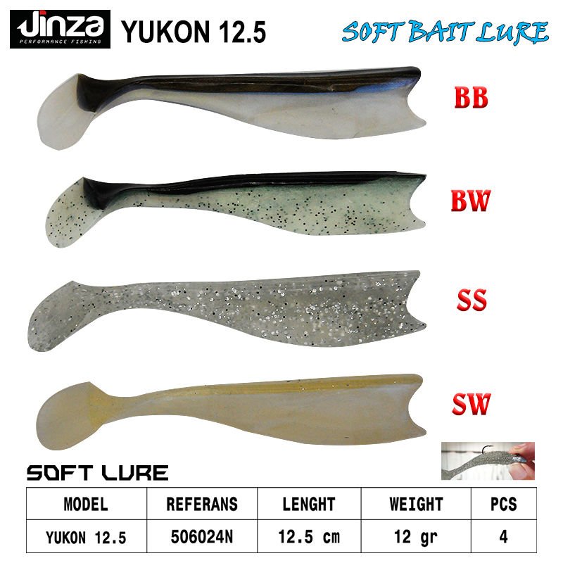 Jinza Hawk Yukon 125 mm 12 gr Silikon Balık 4 Adet