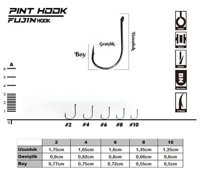 Fujin Pint Hook Çapraz Delikli Olta Kancası