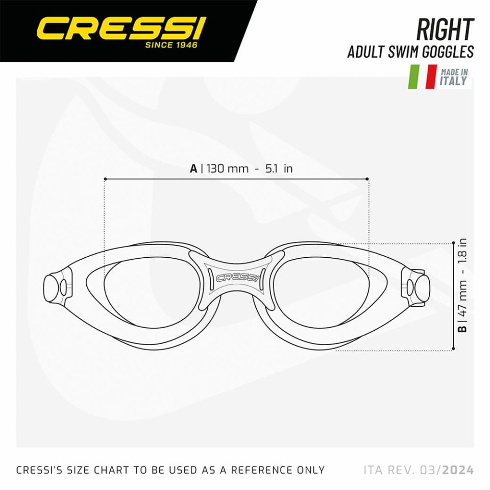 Cressi Right Deniz Gözlüğü BLACK-SMOKED LENS