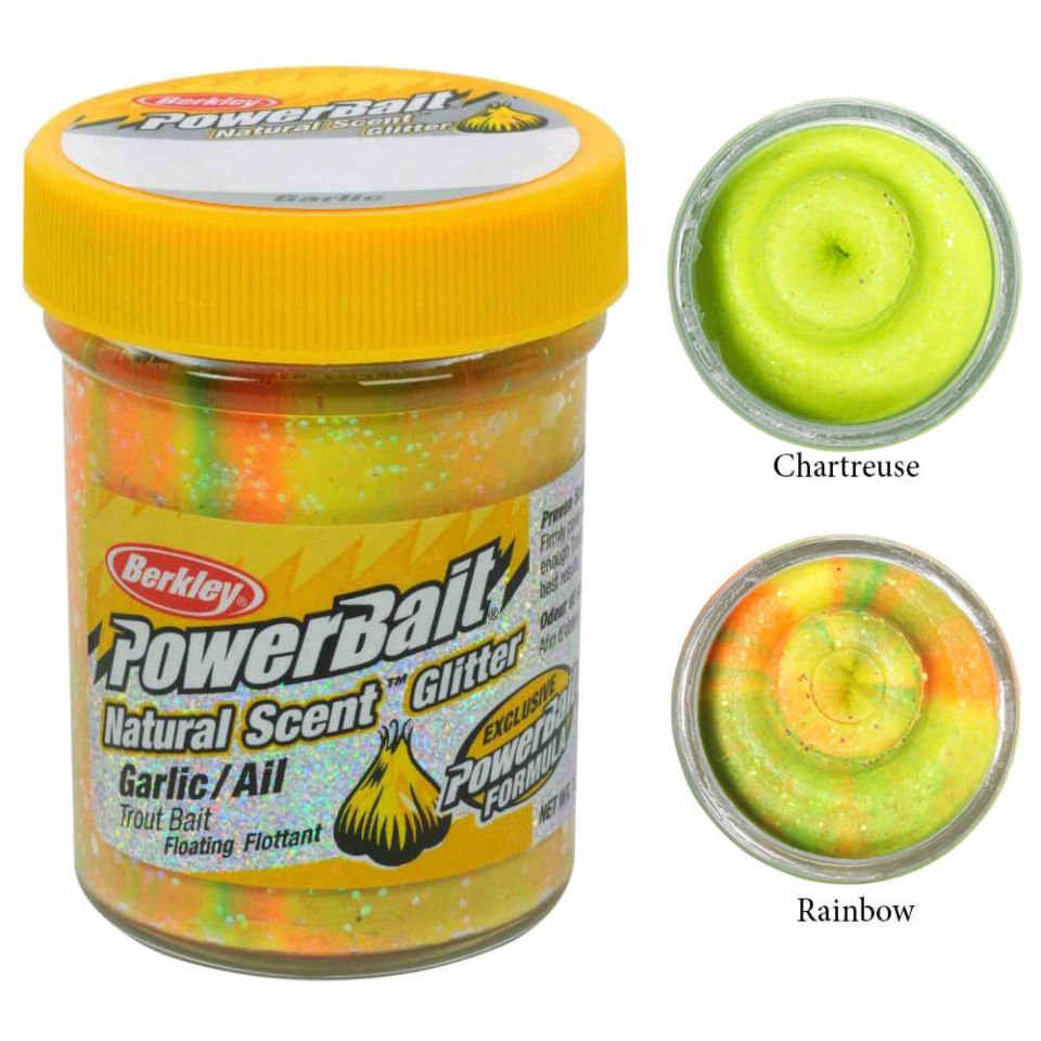 Berkley Powerbait Natural Glitter Trout Bait Garlic Sahte Yemi