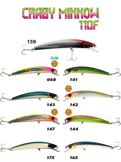 Fujin Crazy Minnow 110F 12gr Maket Balık