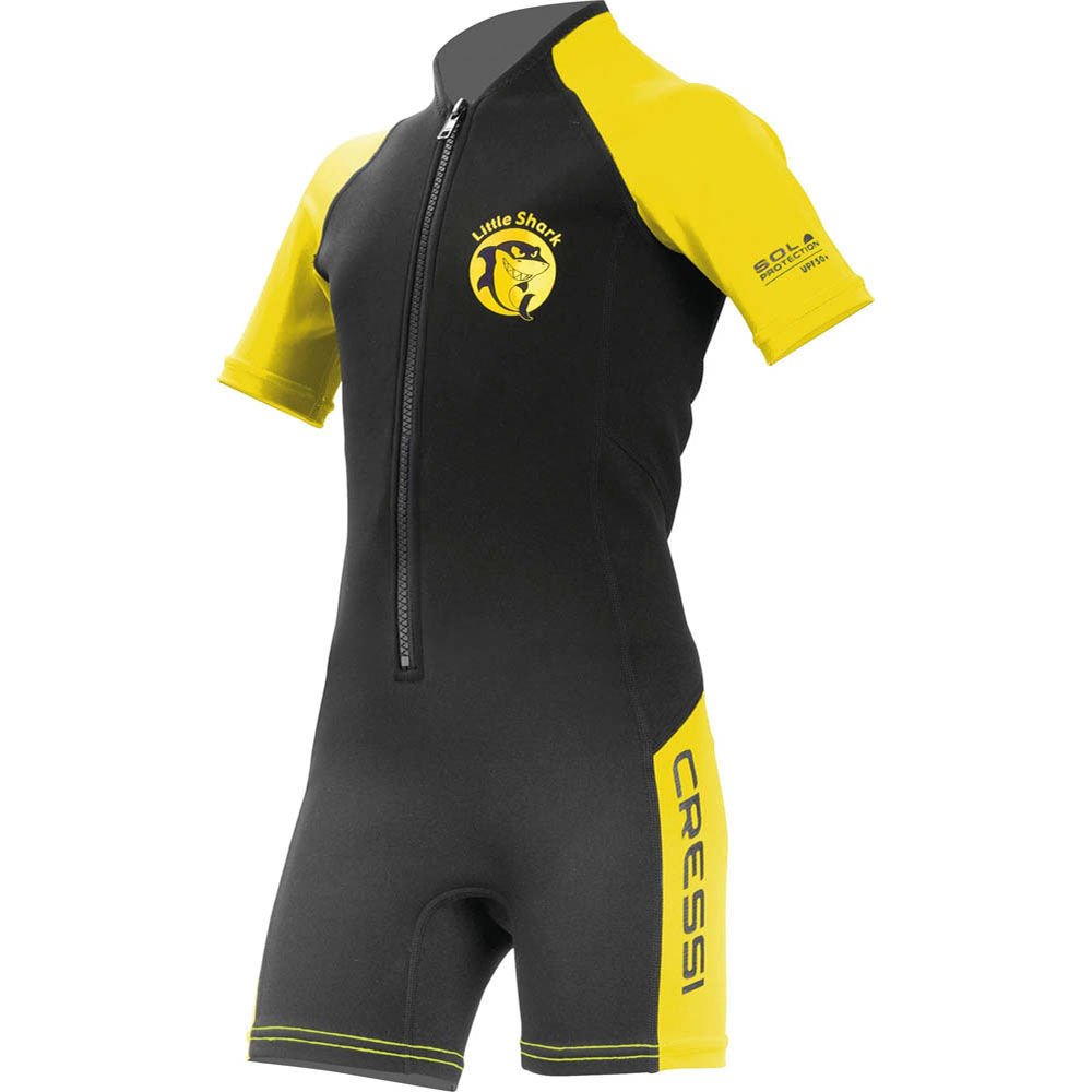 Cressi Little Shark Junior Shorty Dalış Elbisesi BLACK / YELLOW - 2MM - 11/12 YAŞ