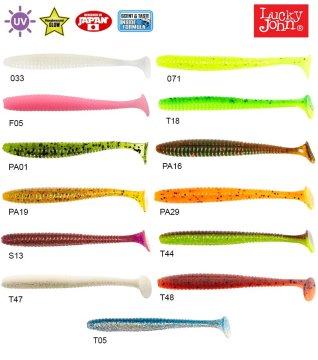 Lucky John S-Shad Tail 3.8'' (9.65 cm) 5P Silikon Yem T48