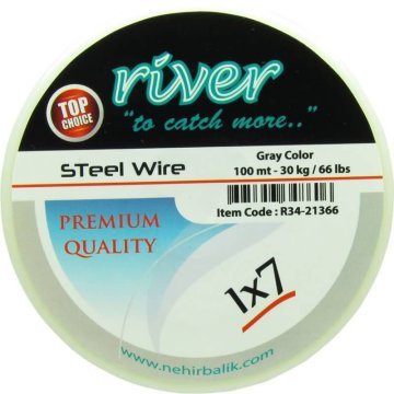River Çelik Tel Makara 100M Gri 22 LBS