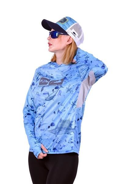 Fujin Pro Angler T-Shirt Women Blue Fish