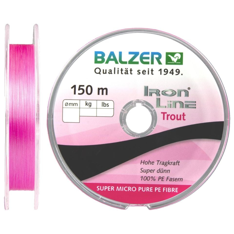 Balzer 12649 İron Line Trout PE 8 Örgü İp Misina 150mt Pembe