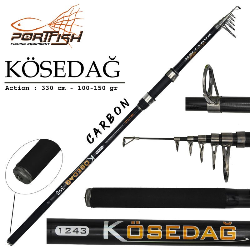 Portfish Kösedağ 360 cm Teleskopik  Olta Kamışı    75-150 gr
