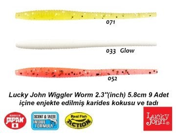 Lucky John Wiggler Worm 2.3'' (5.8cm) 9 Adet