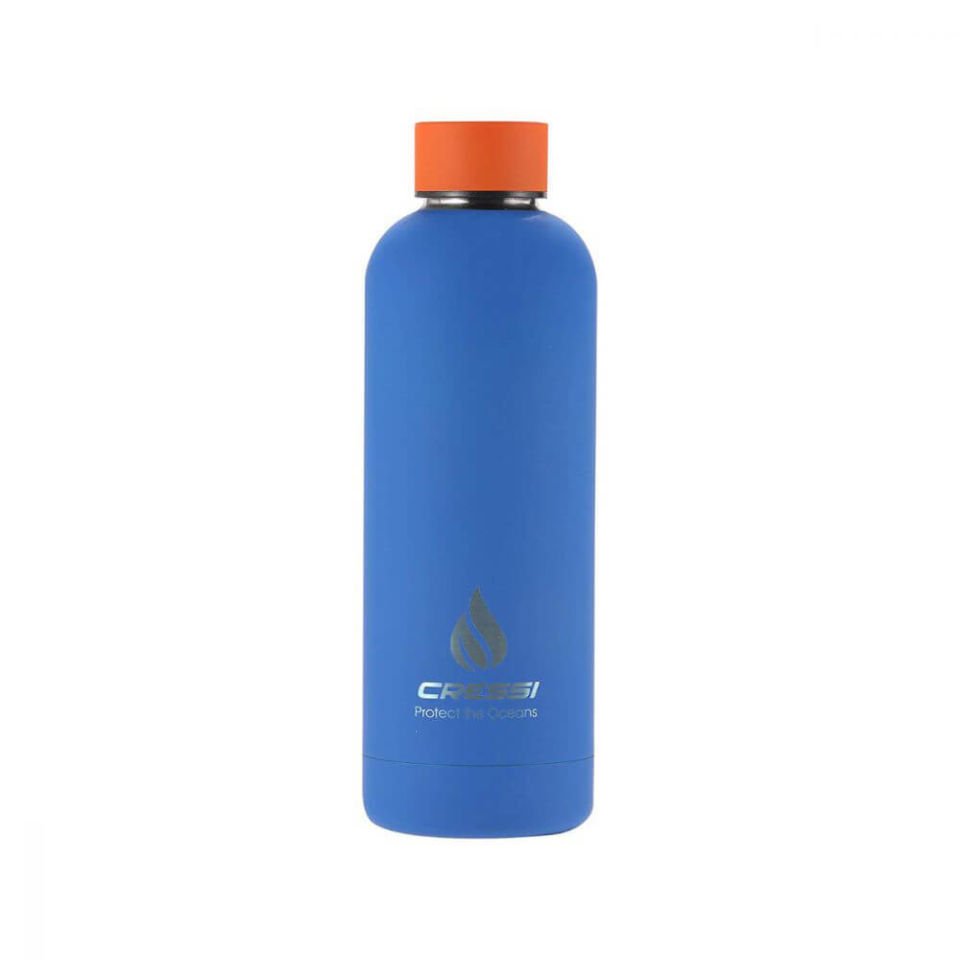 Cressi Kauçuk Kaplı Termal Suluk MAVİ - TURUNCU - 500 ML