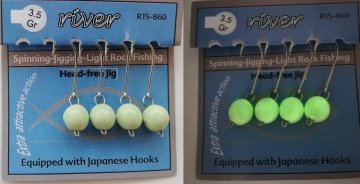 River Mafsallı Hareketli Glow Jig Head 4P