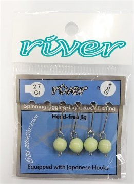 River Mafsallı Hareketli Glow Jig Head 4P