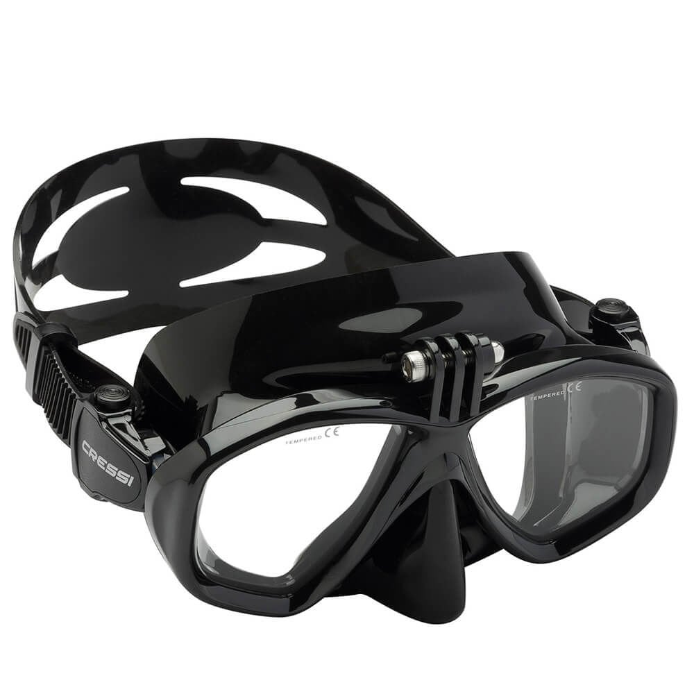 Cressi Action Dalış Maskesi Su Altı Kamera Aparatlı BLACK - BLACK