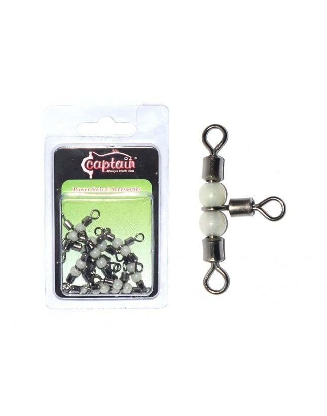 Captain 5048 Üçlü Boncuklu Fırdöndü 10'lu Paket Black Nikel