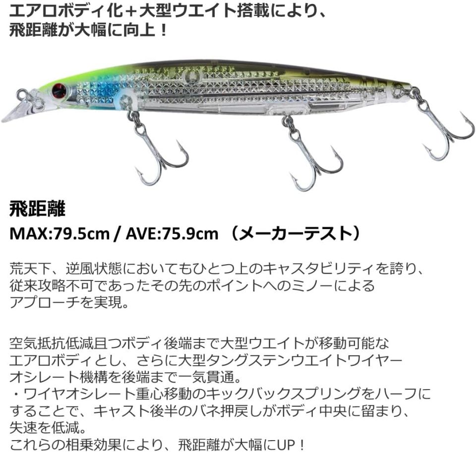 Daiwa Shore Line Shiner Z Vertice R Laser Impact 125S - LI Chart Back