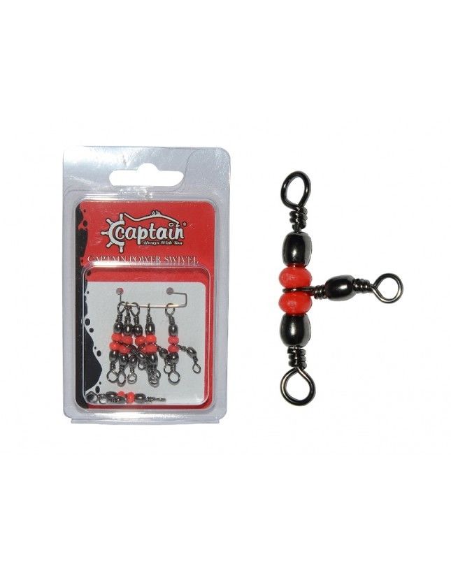 Captain 5129 Üçlü Boncuklu T Fırdöndü 6'lı Paket Black Nikel