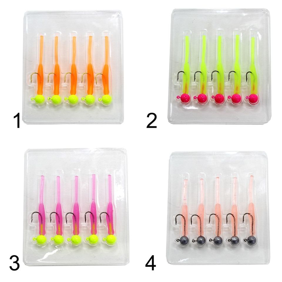 Captain 3521 Mini Worm 4.5cm Jig Headli LRF Silikon Yem 5'li SET