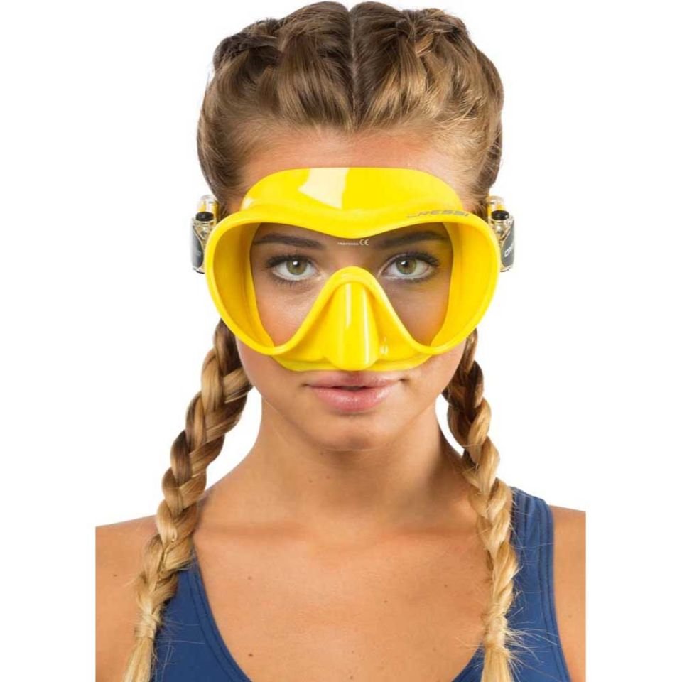 Cressi F1 Frameless Dalış Maskesi YELLOW-YELLOW - YETİŞKİN
