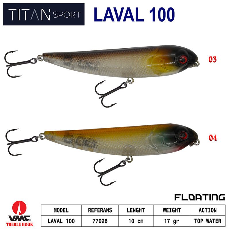 Titan Laval  10 cm 17 gr  TopWater Maket Balık