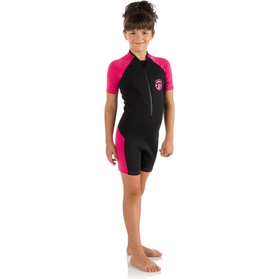 Cressi Little Shark Junior Shorty Dalış Elbisesi BLACK / PINK - 2MM - 5/6 YAŞ