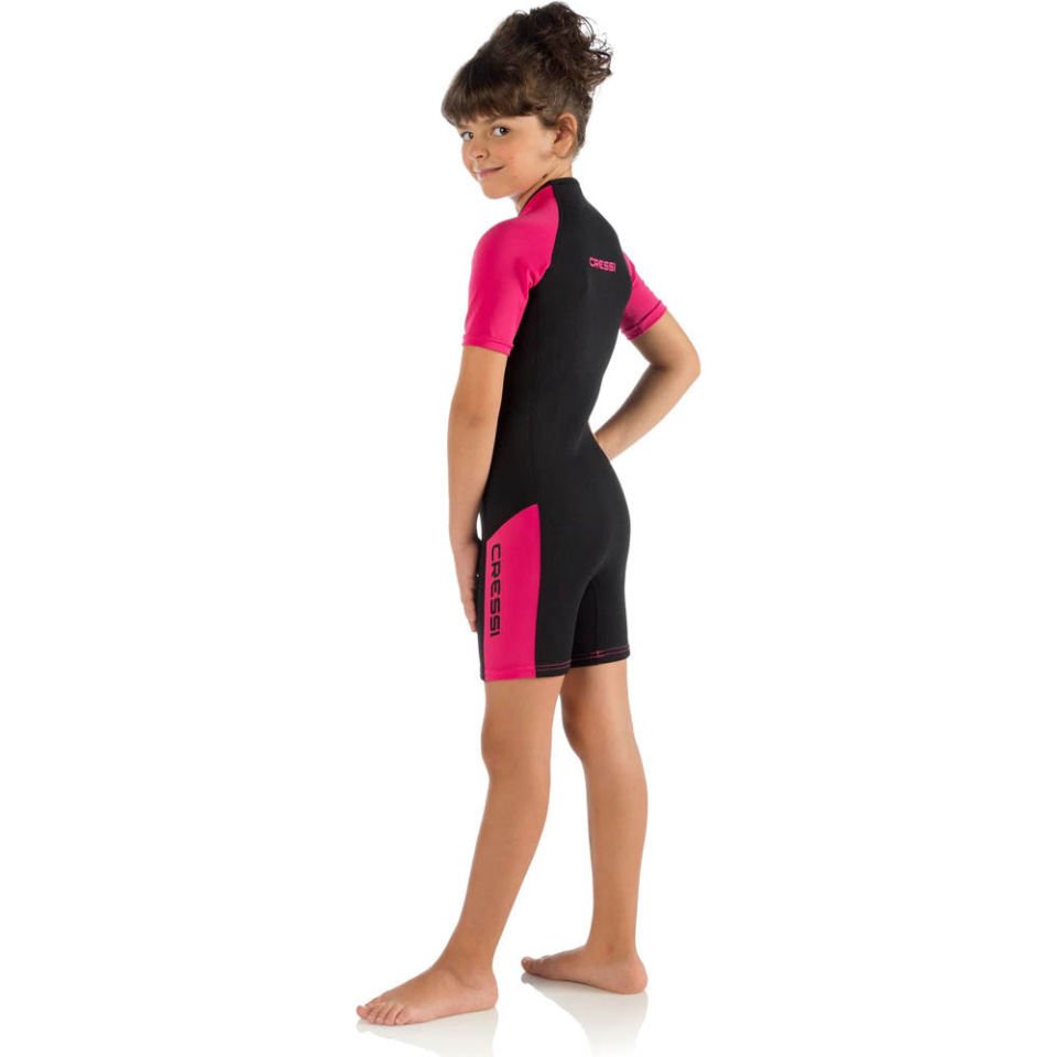 Cressi Little Shark Junior Shorty Dalış Elbisesi BLACK / PINK - 2MM - 5/6 YAŞ