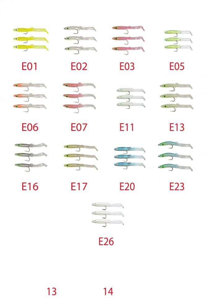 Captain 3526 Eel Fish 5cm Silikon Zargana Suni Yem 3'lü Paket