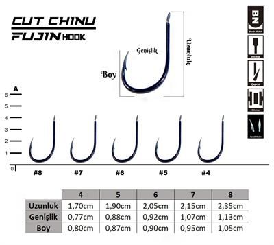 Fujin Cut Chinu Çapraz Deliksiz Olta Kancası