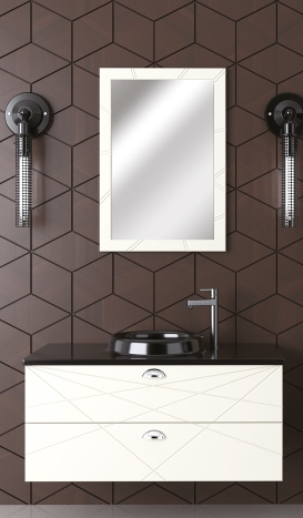 80 CM DOLAP NEO TAKIM-BEYAZ -LAVABO-SİYAH-OVAL