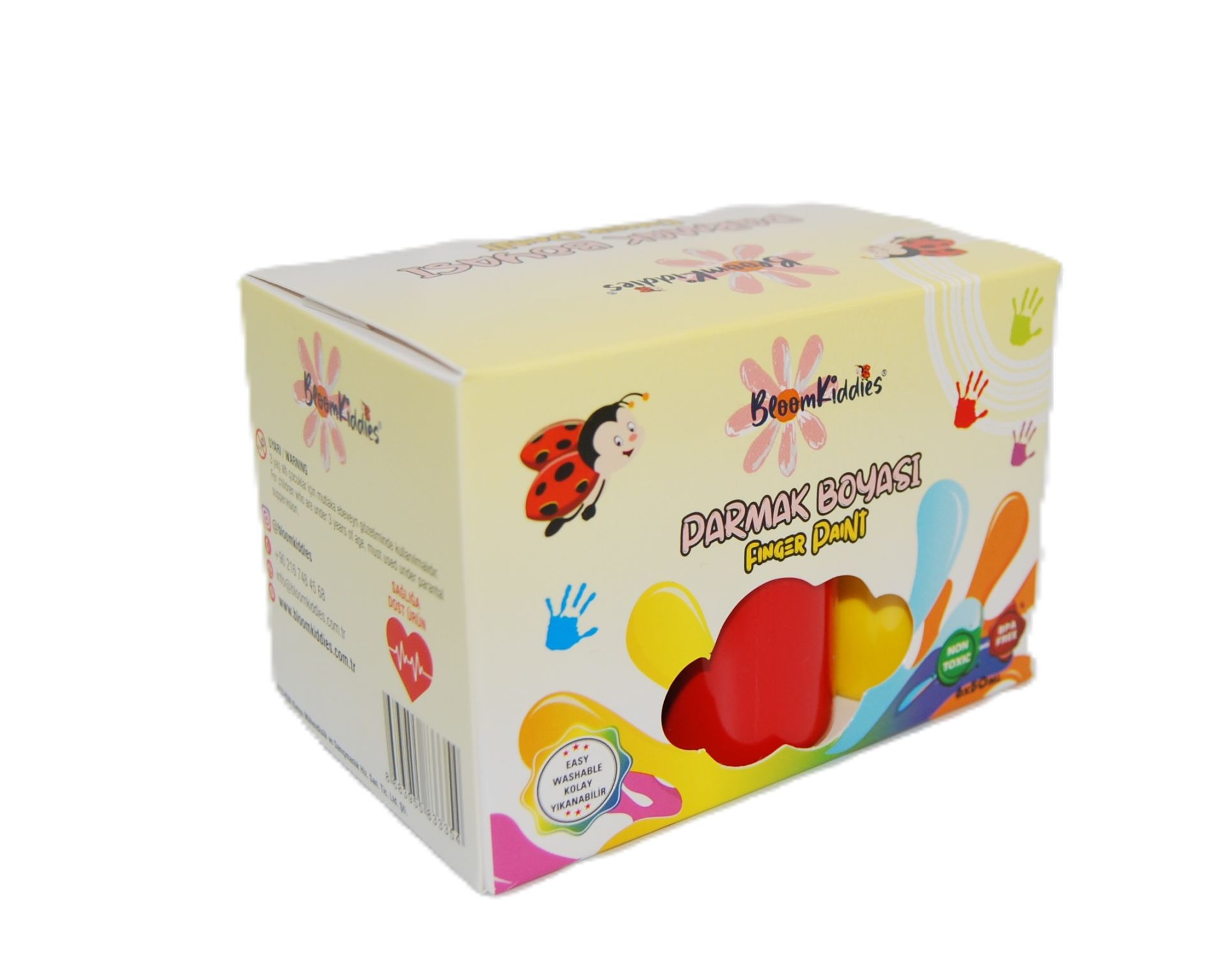 BloomKiddies - Yıkanabilir Parmak Boya 6'lı Mini Set  (6x50 ml Şişe)