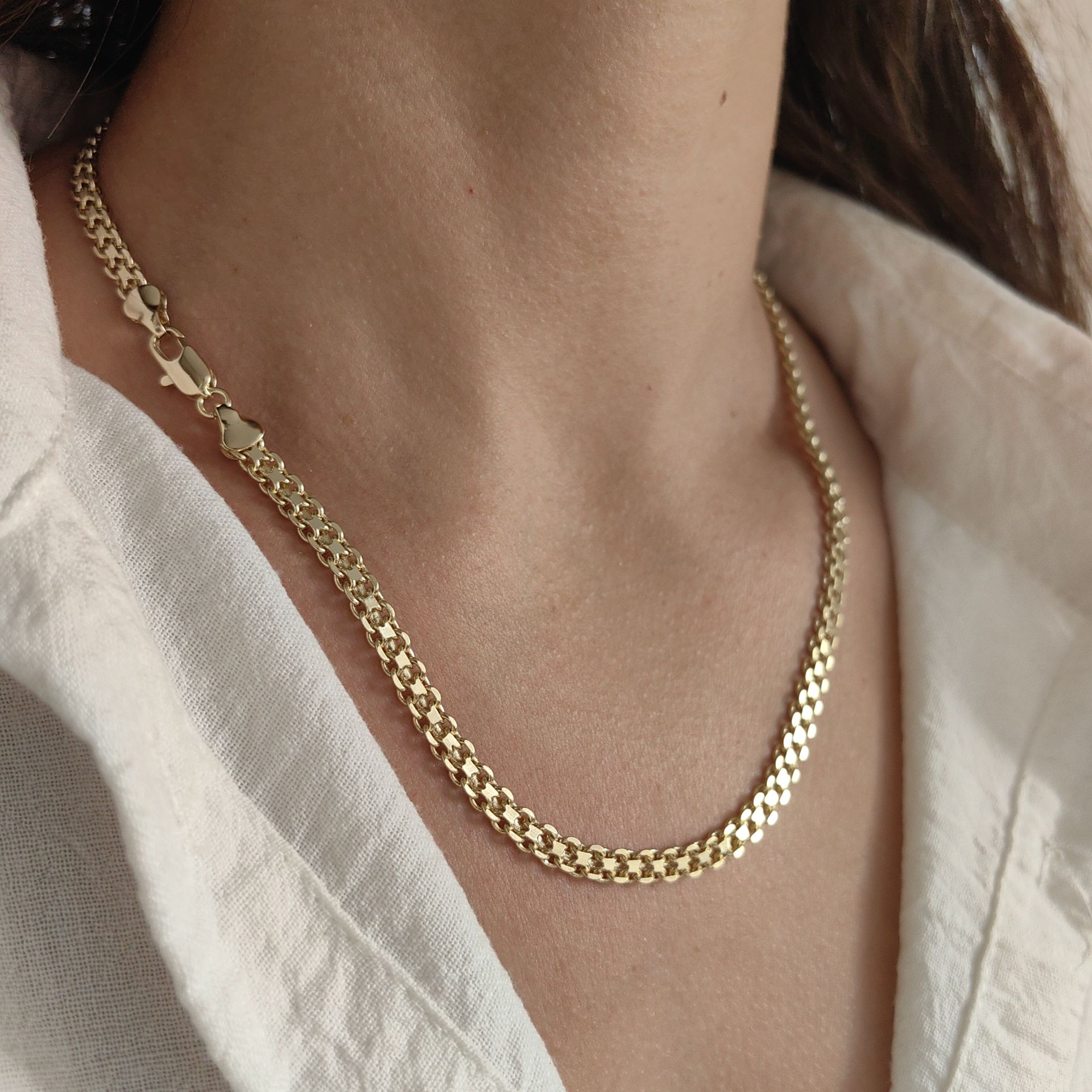 14K ALTIN KAPLAMA BİSMARK KOLYE