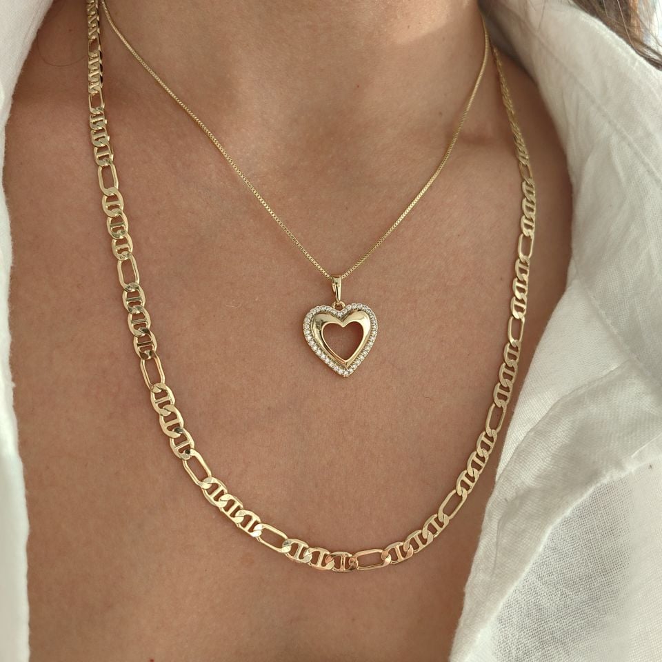 14K ALTIN KAPLAMA HEART KOMBİN