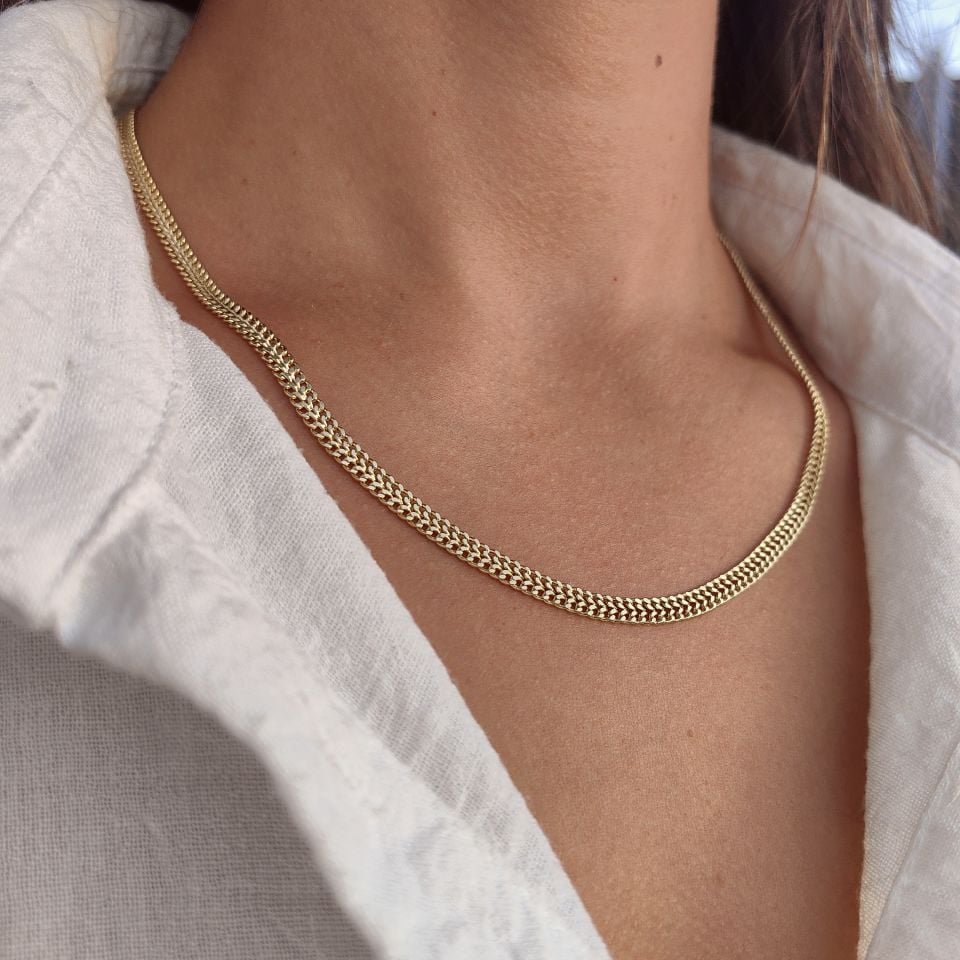 14K ALTIN KAPLAMA EZME ZİNCİR