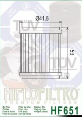 Hiflo Hf651 2012-2022 KTM 690 SMC R Uyumlu Yağ Filtresi (1.Filtre)